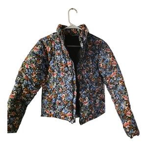 Time and Tru Floral Quilted Puffer Jacket